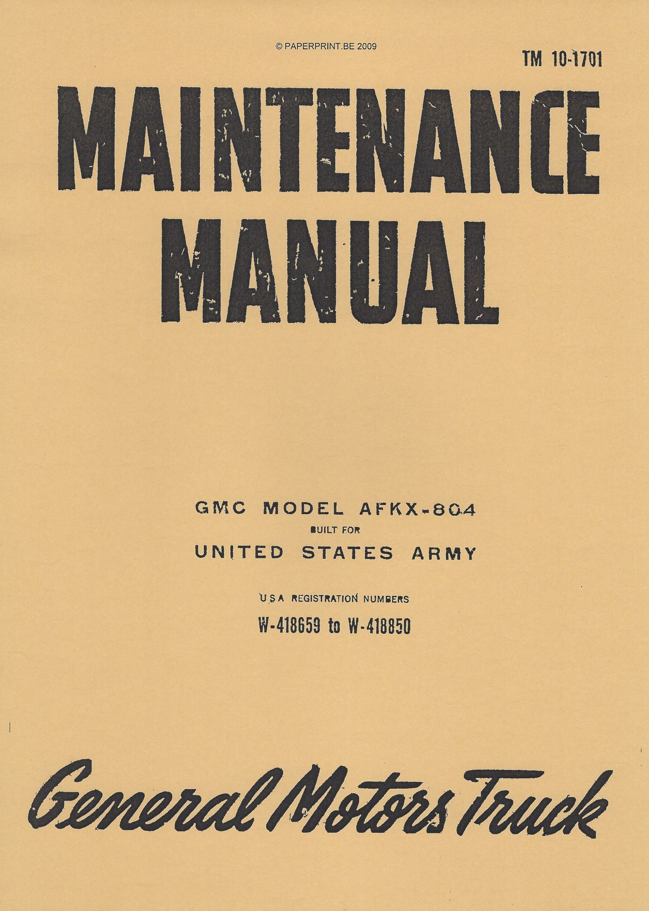 TM 10-1701 US GMC MODEL AFKX-804